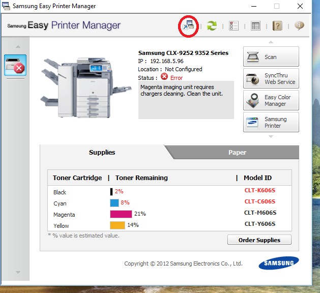 Easy printer manager hp